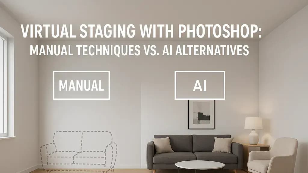 Virtual Staging with Photoshop: Manual Techniques vs. AI Alternatives